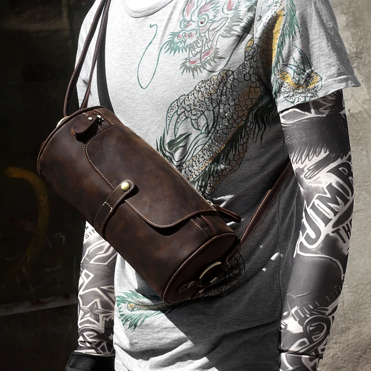 

Кожаная сумка через плечо ручной работы в стиле ретро для мужчин и женщин, мотоциклетная сумка-ведлет, неизолируемая сумка-почка Buet Valle