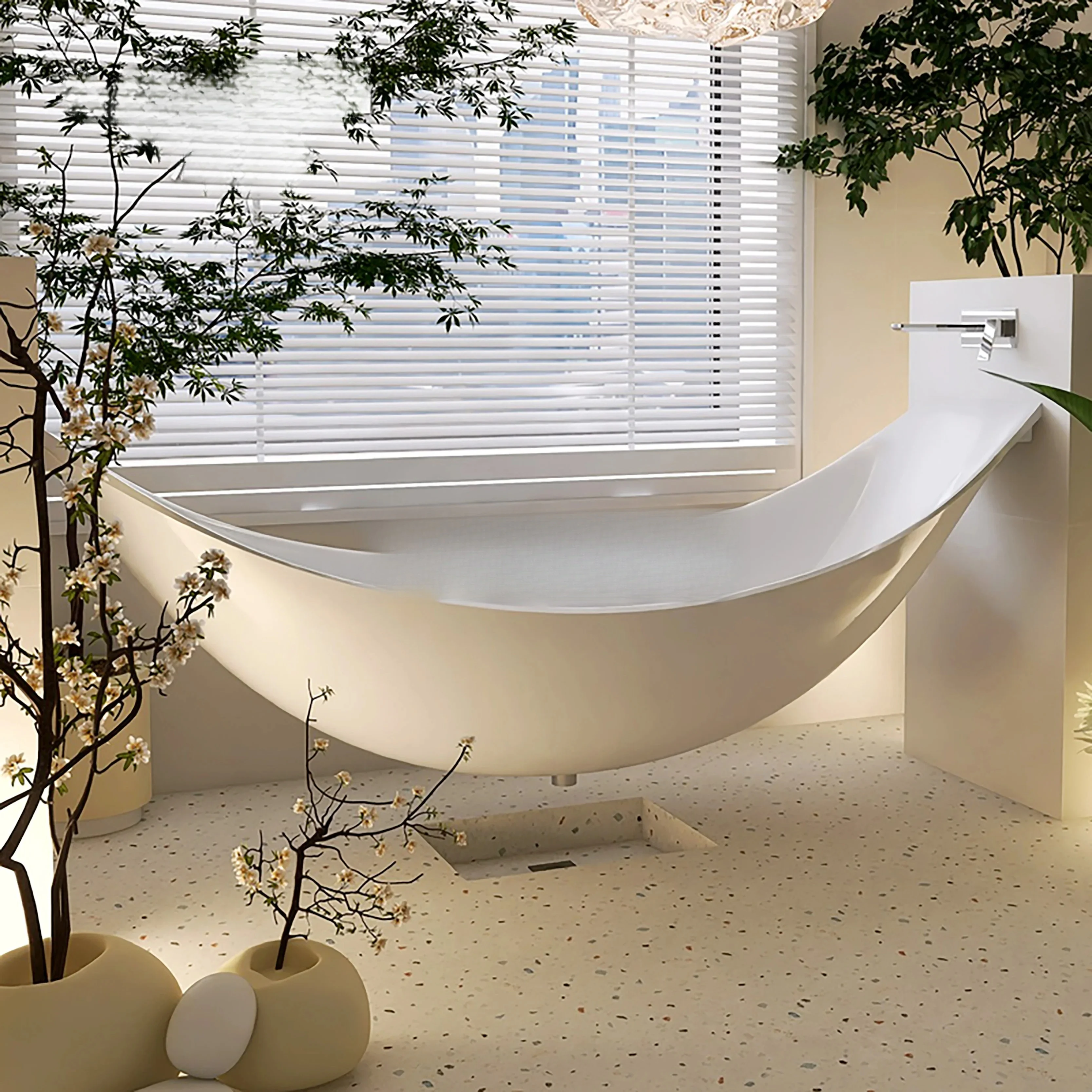 A   Acrylic Home Hotel  Suspended Hammock Bath Double Large Bath