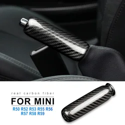 Dry Carbon Fiber Car Handbrake Grip Covers For MINI Cooper R55 Clubman R56 R57 R58 R59 R50 R53 Interior Trim Accessories
