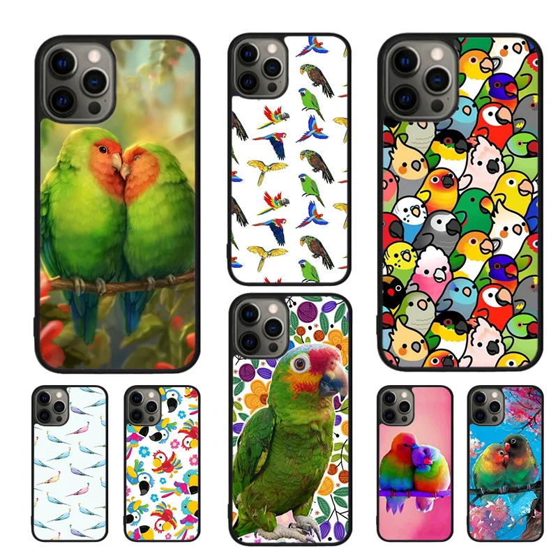 Colorful Parrots Mobile Phone Cases Cover For iPhone 16 15 14 12 13 mini 11 Pro MAX apple 6 7 8 Plus SE2020 Coque