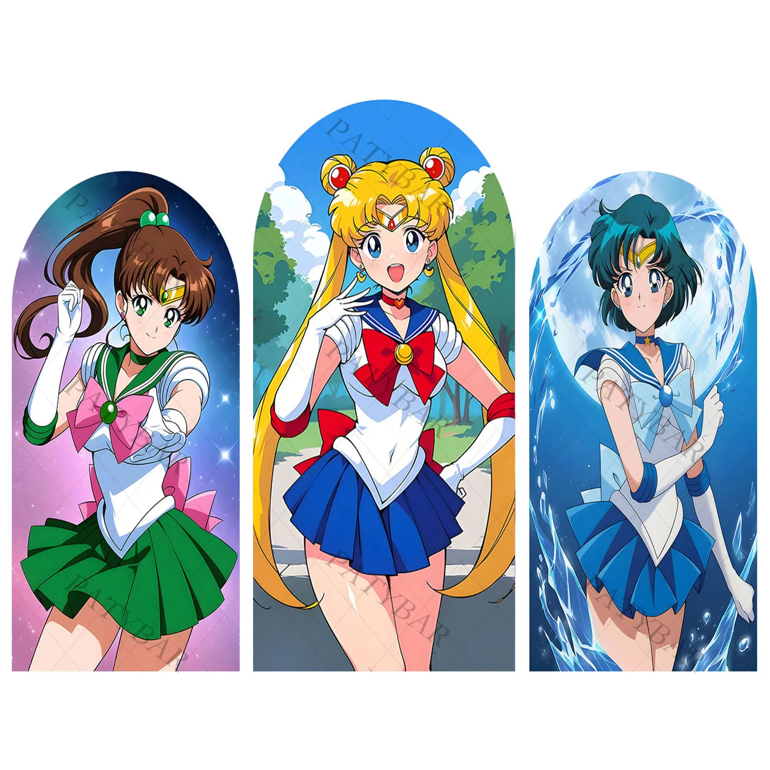 

Arch Japan Anime Sailors Moons Background Girl Birthday Party Backdrop Polyester Arch Banner Photography Props