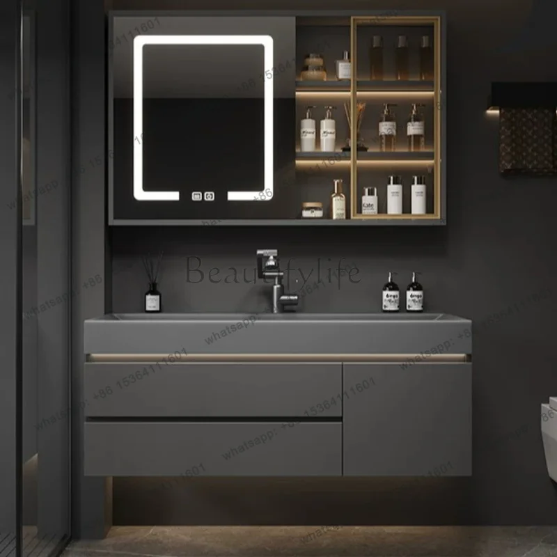YJ Luxury Storage Bathroom Cabinet Organizer Corner Modern Toilet Bathroom Cabinet Partitions Mirror Vestidores Home Furniture