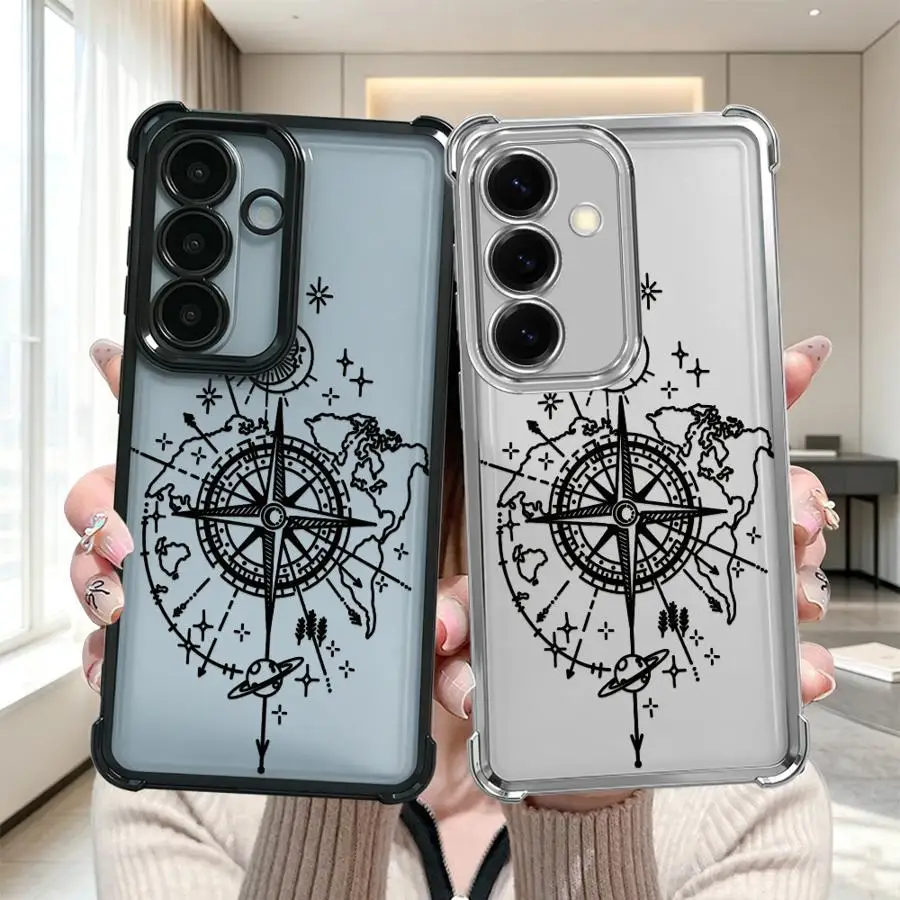 World Leaf Combined Compass Case for Samsung Galaxy A35 A36 A21s A25 A33 A16 A15 A27 A13 A57 A24 A52 A17 A37 A26 Phone Cover