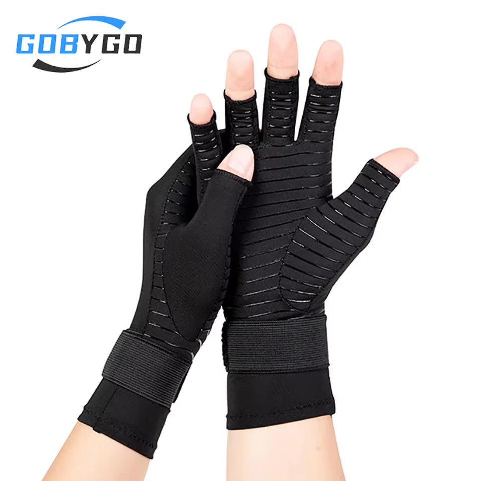 

GOBYGO 1Pair Compression Gloves Outdoor Sports Riding Lifting Driving Strap Carpal Tunnel Support Soft And Breathable Men Women