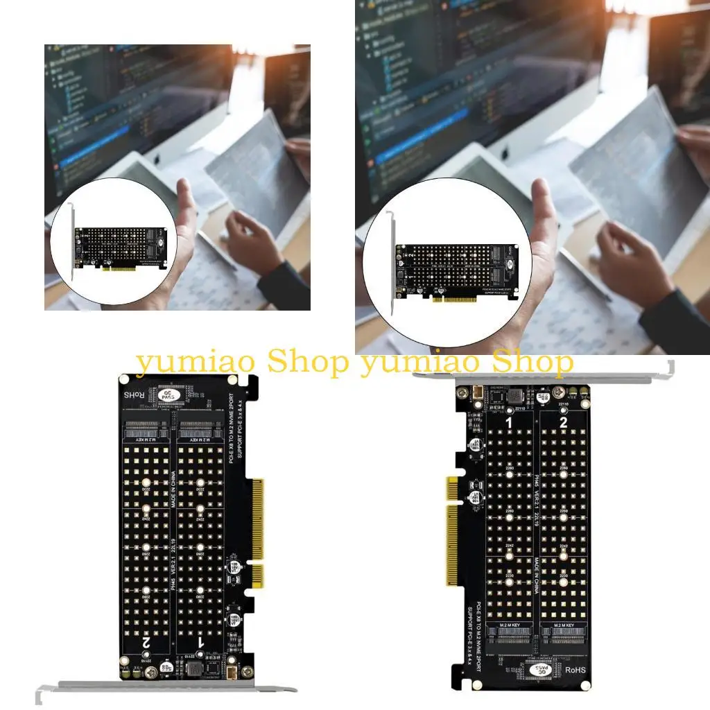 

587B M.2 NVME to PCIE 2 Bay Converters Card for Professional Gamers