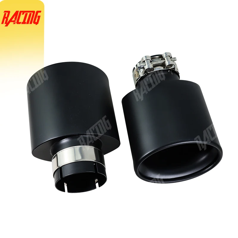 1 Piece Exhaust Tip Car Muffler System Matte Stainless Tail Tips Modify For Benz W204 AMG C63 C65 End Pipe Cars Accessories