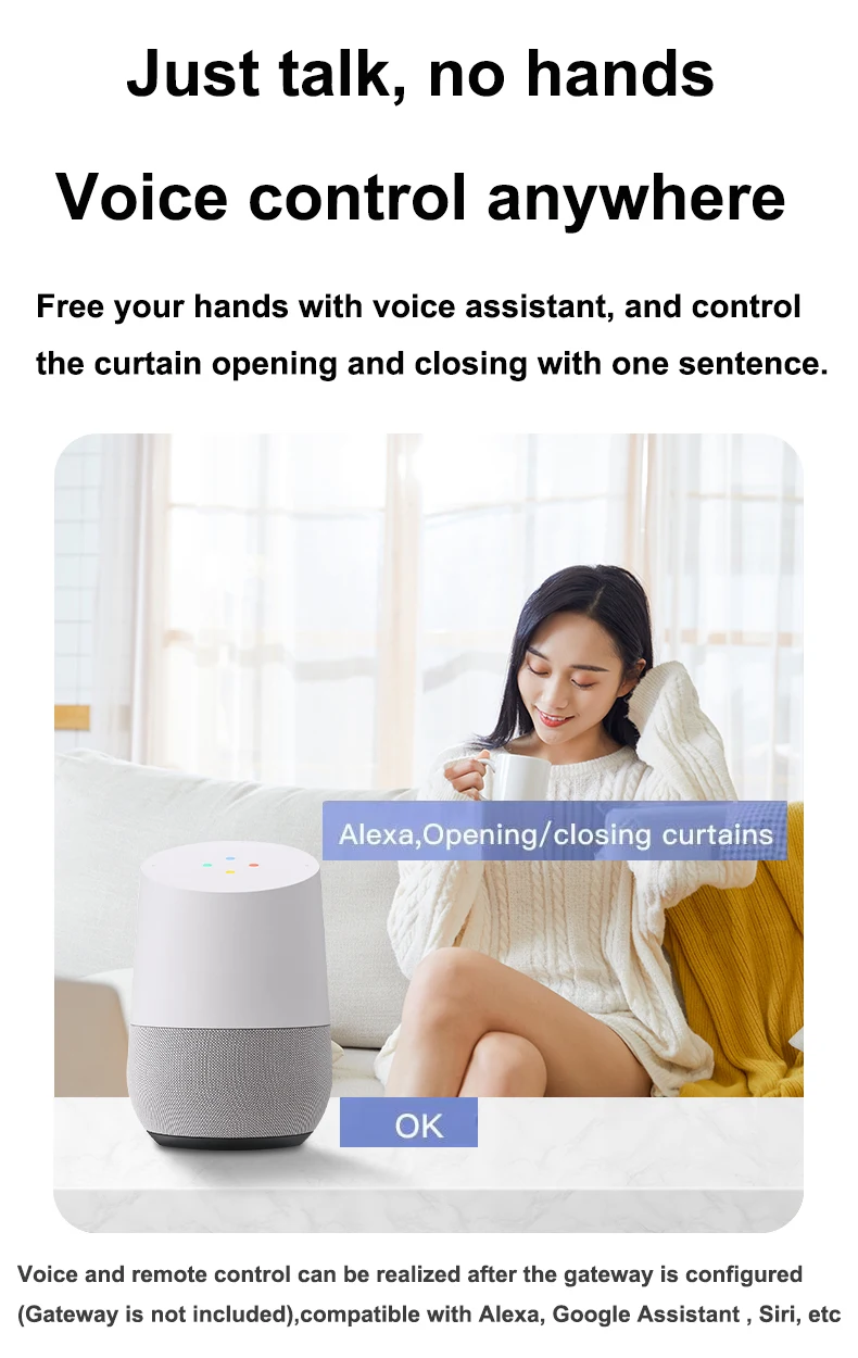 ZigBee 3.0 Curtain Robot Driver Roman Rod I Type Curtain Motors Tuya Smart Life Remote Alexa Google Assistant Voice Control