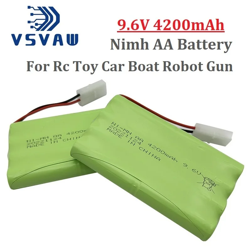 9.6v 4200mah AA Nimh Battery With Kep-2p/Tamiya Connector For Rc toys RC Cars Tanks Robots Gun Boats 9.6v Rechargeable Battery