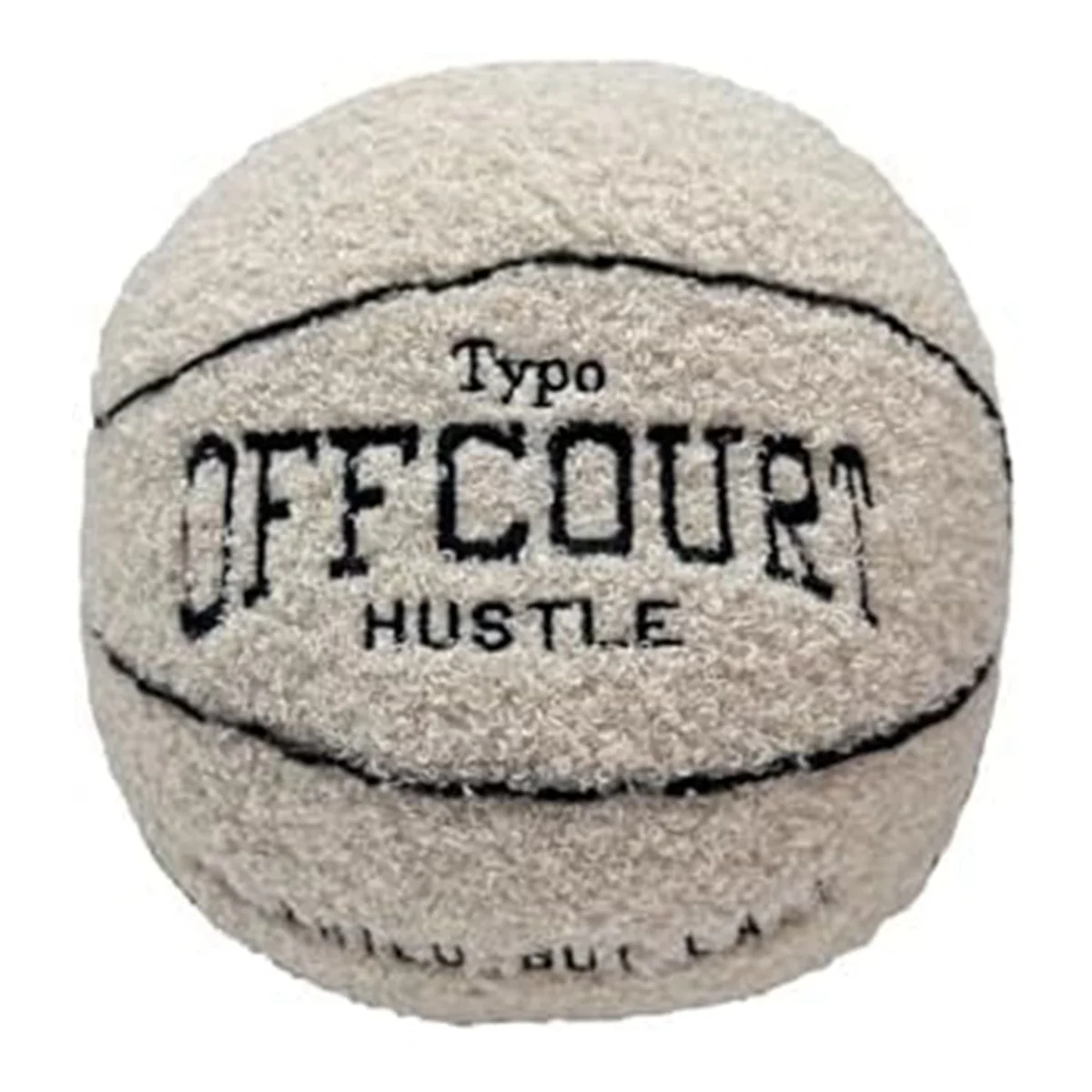 Offcourt Basketball Pillow, Basketball Shaped Pillow Teddy Fleece Embroidered Basketball Throw Pillow Fuzzy Plush Toy-C