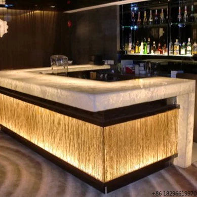 2024 Modern Marble Top LED Bar Counter Customized for Restaurant Nightclub Wine Bar