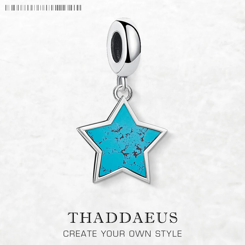 

Blue Star Dangle Charm Pendant New 925 Sterling Silver Women Men Jewellery Trendy Gift