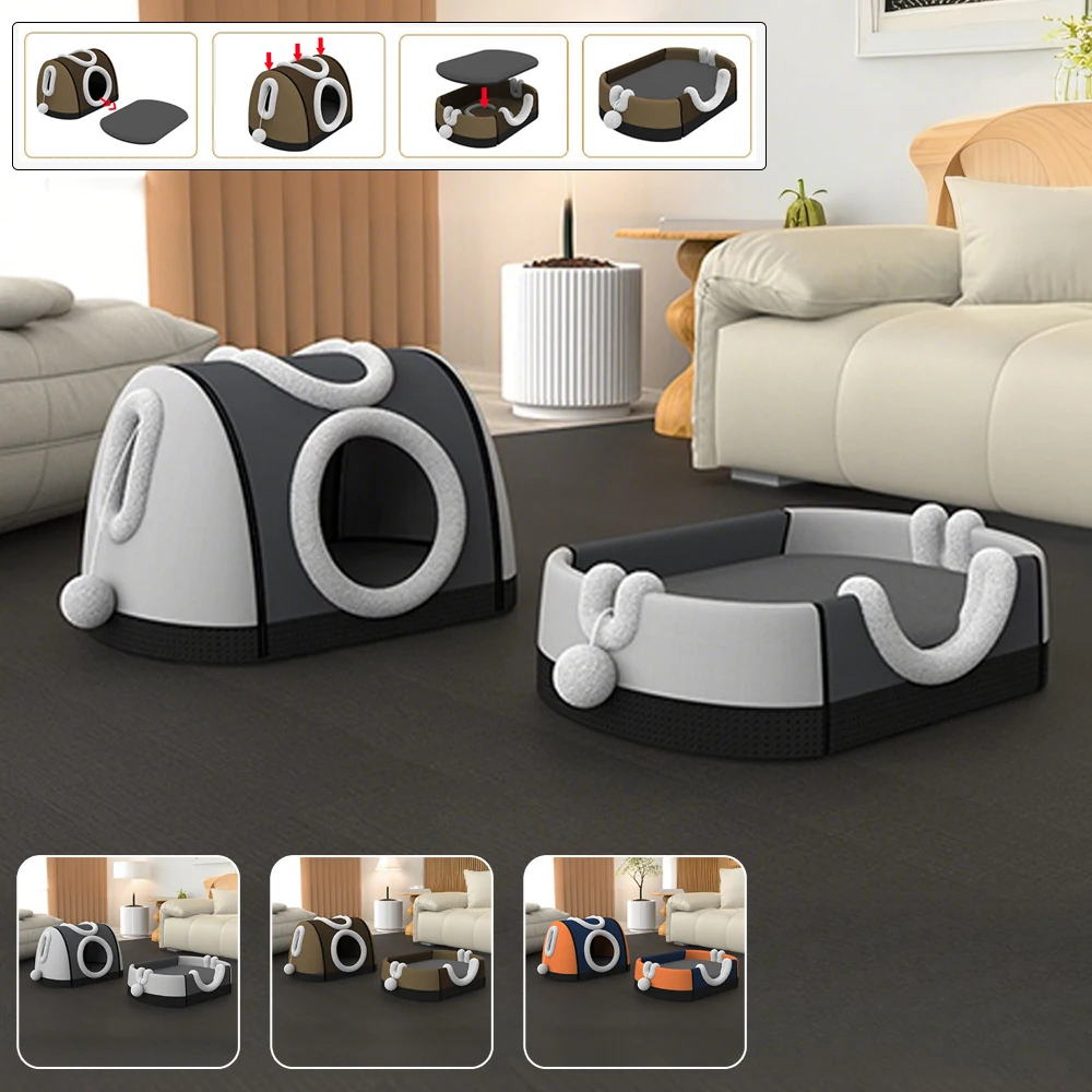 

Foldable Deep Sleep Cat Bed Pet Bed Non-slip Removable Washable Pet Sleeping Bed for Small Dog Mat Cave Cats Nest Cama Para Gato