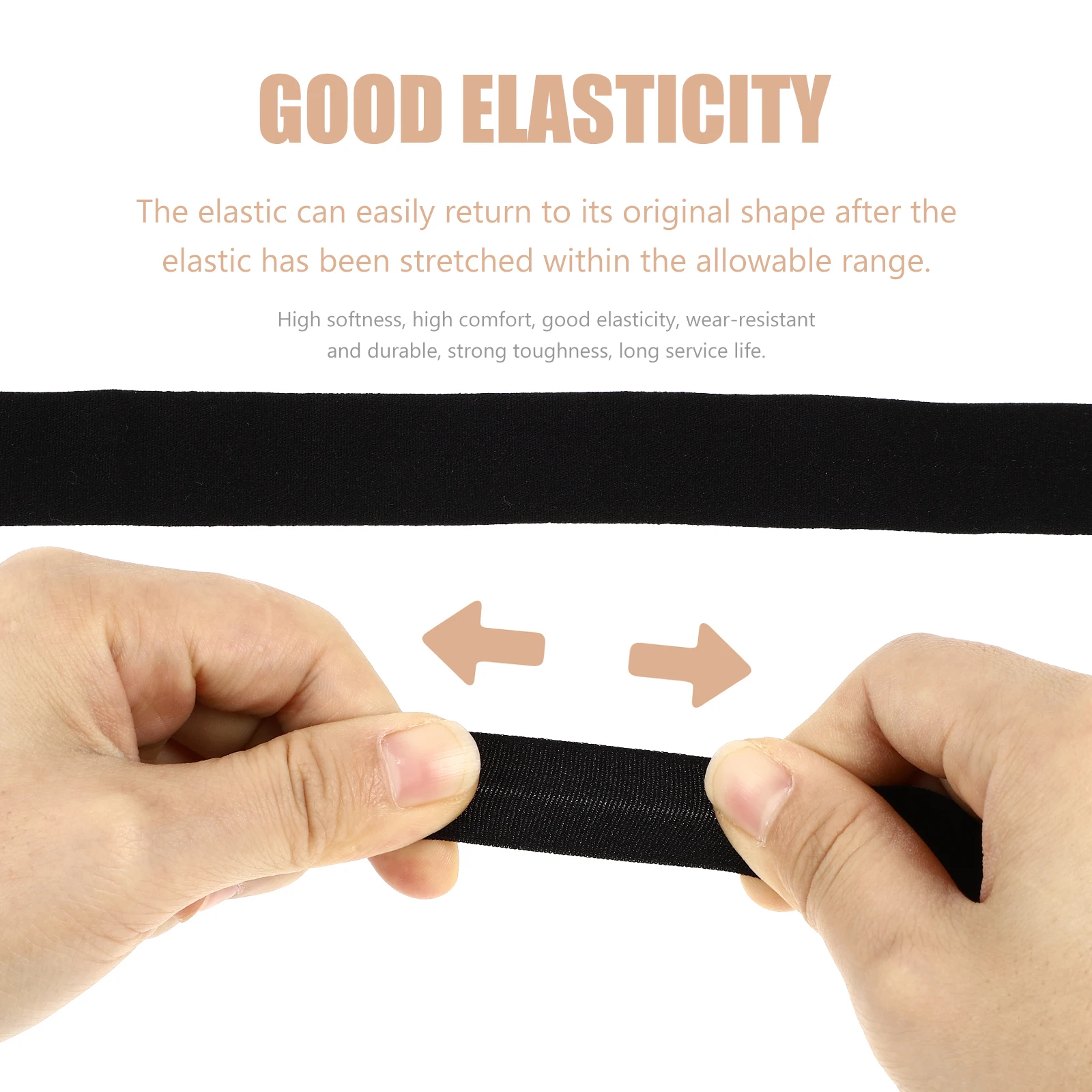

Elastic Band 2 Rolls Knit Stretch Sewing Shirring Bands Nylon Waistbands Safe Material DIY Accessories Craft Supplies