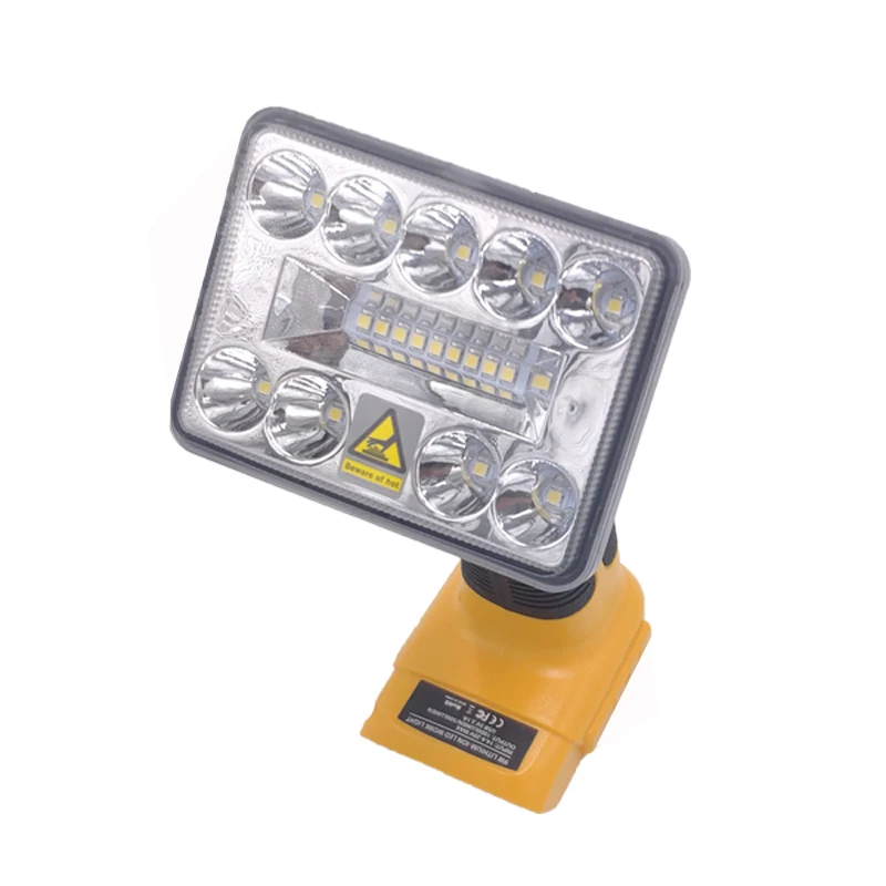 Lampu senter portabel kerja 9W 3 inci, untuk Dewalt 14.4 V-20 V baterai Li-ion Lithium, lampu berkemah luar ruangan, lampu Led