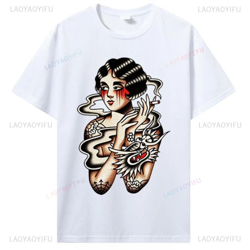 Pin Up Girl Hot Rod Rockabilly Tattoo Men T Shirt Musik Garage Oldschool V8 USA V6 Printing Tshirt Fashion Summer Cotton Tops