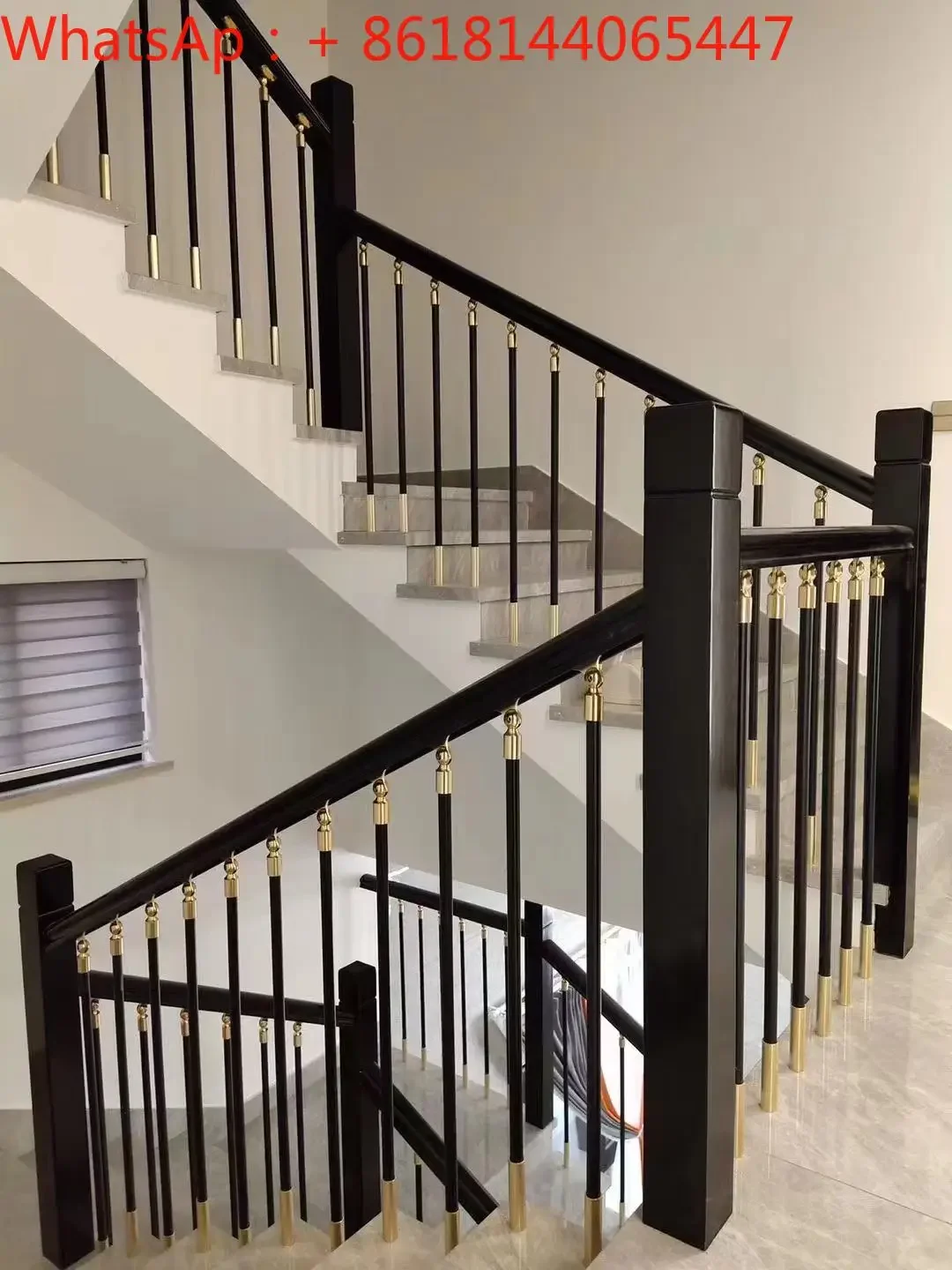 Staircase handrail railing modern villa guardrail balcony home improvement alloy gold hoop light luxury aluminum magnesiumcolumn