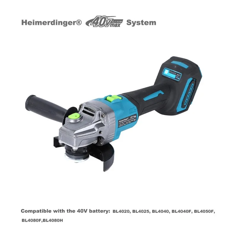 

Heimerdinger 40V 1000W 125MM M14 Brushless Electric Angle Grinder Cordless Cutting Machine Polishing Power Tool, No battery