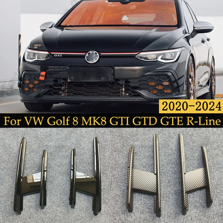 

2 шт. новый стиль для VW Golf 8 MK8 GTI GTD GTE R-Line 2020-2024, бампер, боковой спойлер, сплиттер, крышка из АБС-пластика, карбон