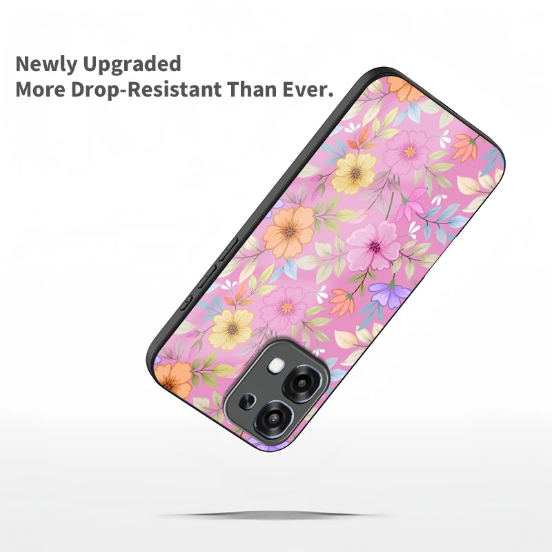حافظة هاتف من السيليكون المقاوم للصدمات لهاتف OPPO A6 Pro 4G 5G A5X A5 Pro A5 زهور مطبوعة بالزهور غطاء خلفي واقٍ من زجاج البولي يوريثان الناعم