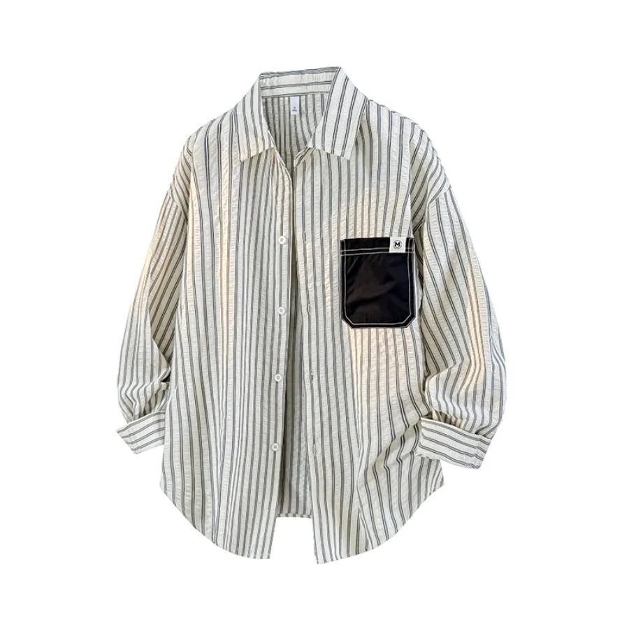 2026 Autumn New Striped Long Sleeve Shirt for Men High Grade Casual Long Sleeve Shirt