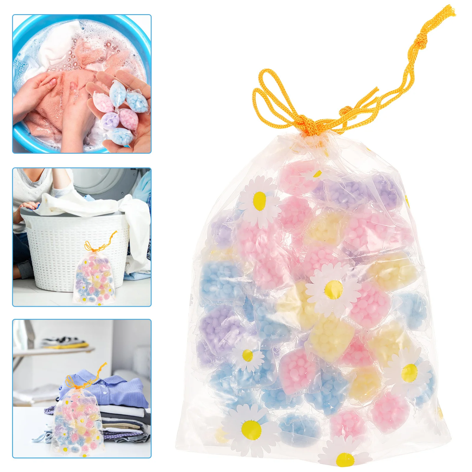 50 قطعة حبات الغسيل طويلة الأمد العطر تنظيف الخرز الملابس غسل لوازم سهلة الذوبان للمنزل السفر فندق