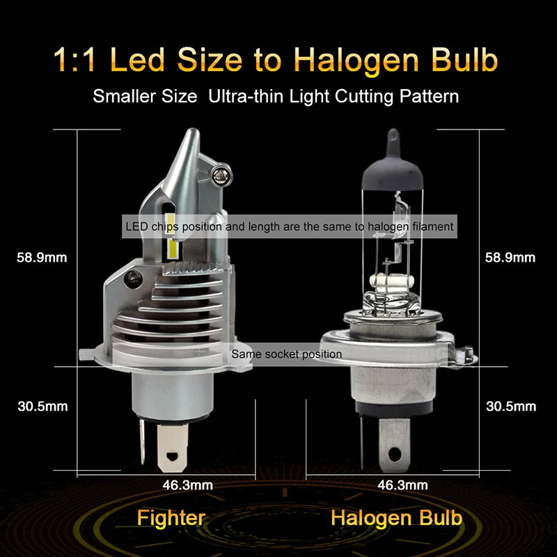 LED Headlight H4 High Quality 9003 HB2 12V 24V 80W 16000LM Bulbs For LED Car Lamps Diode High Beam Dipped Beam Auto Grade Chips