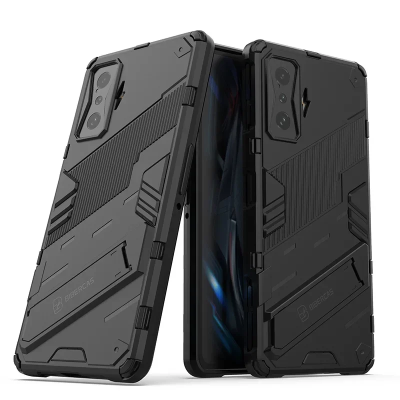 For Xiaomi Redmi K70 K50 Gaming Shockproof Armor Back Cover Case For Redmi K40 K60 Anti-Fall Protect Kickstand Coque Cases