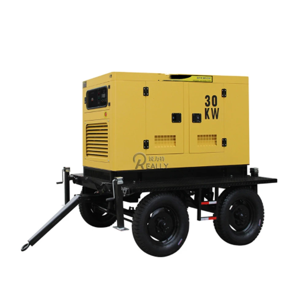 Factory High Efficiency 30KW Diesel Silent Generator Industrial Portable Silent Diesel Generator With Trailer For Sale