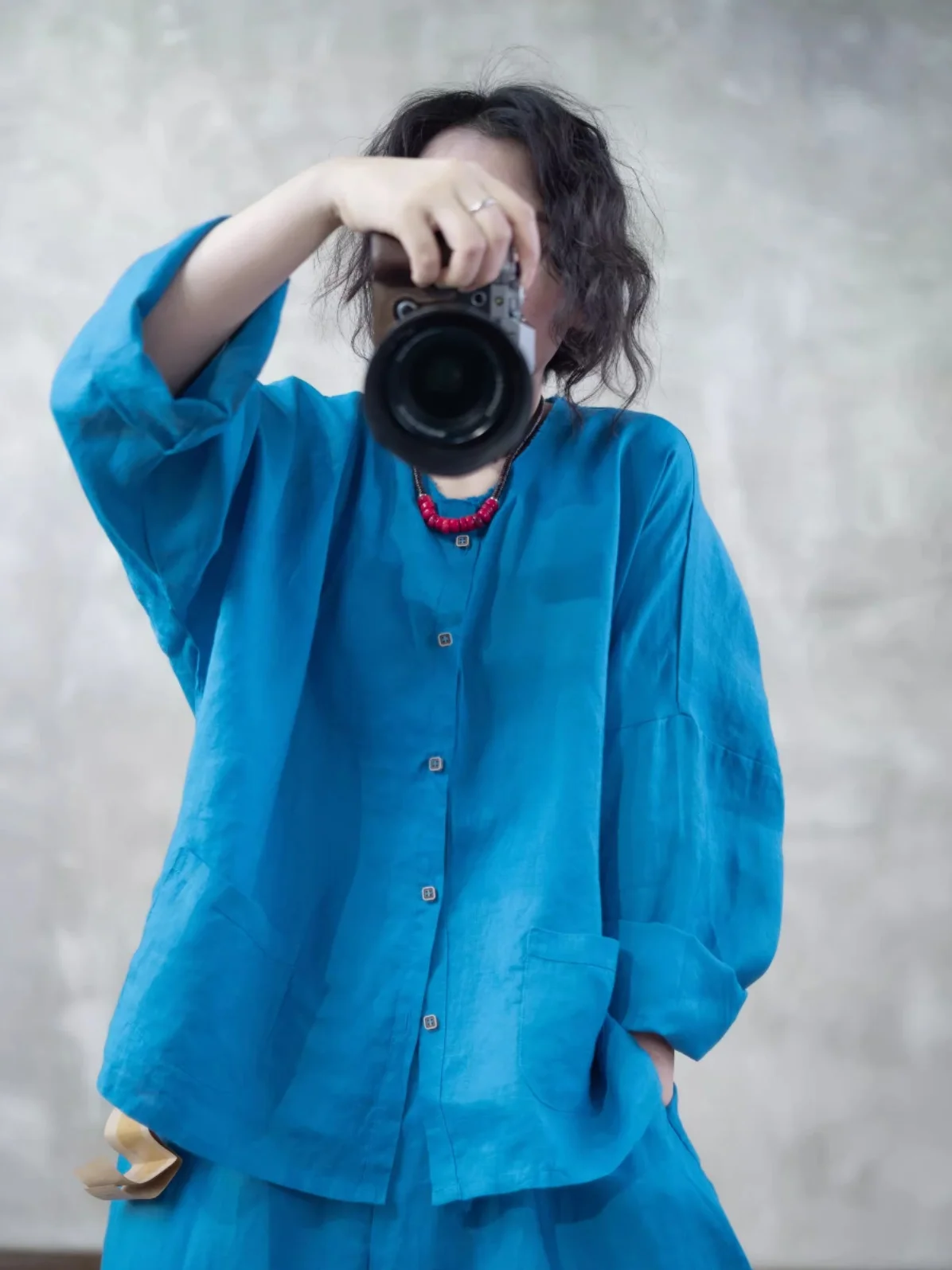 

Ретро-кардиган из льна, тонкий, с круглым вырезом, для ранней осени, новый, элегантный, качественный, однотонный, свободного кроя, длинный