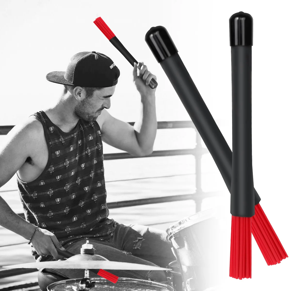 

Drum Kit Percussion Instrument Stick Jass Red Drumstick for Accessories