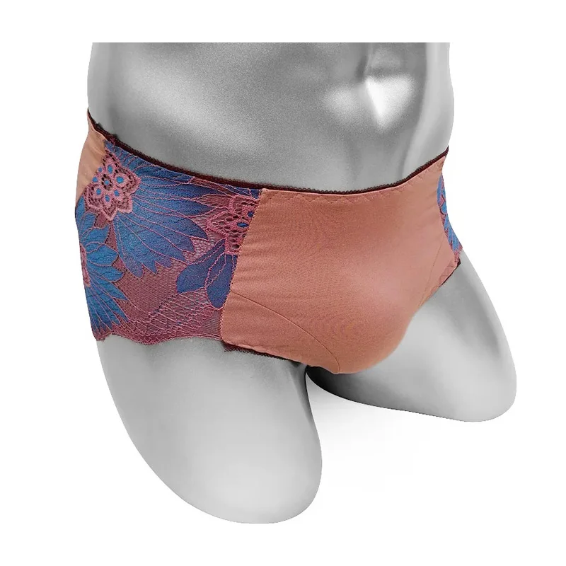 

Men's Sexy Floral Lace Patchwork Briefs Underwear Super Low Rise Sissy Bikini Lingerie Soft Breathable Fashion Panties