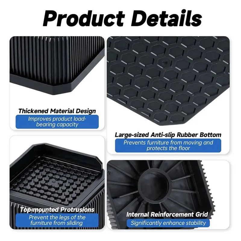 Dropship-Stackable Treadmill Incline Riser Blocks Walking Pad Incline Risers Washing Machine Pad For Gym And Home