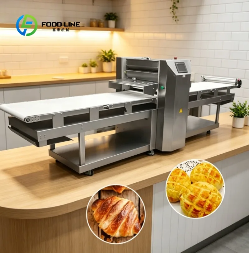 

Commercial Bakery Dough Roller Machine Automatic Puff Pastry Sheeter for Croissant Pizza Bread Dough