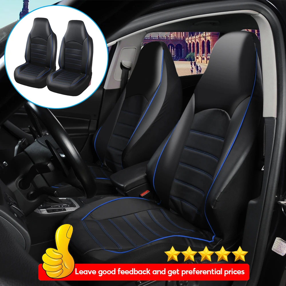 AUTOYOUTH PU Leather Front Car Seat Covers High Bucket Car Seat Cover Blue Auto Interior For 308 CC For FOCUS III For GOLF VII