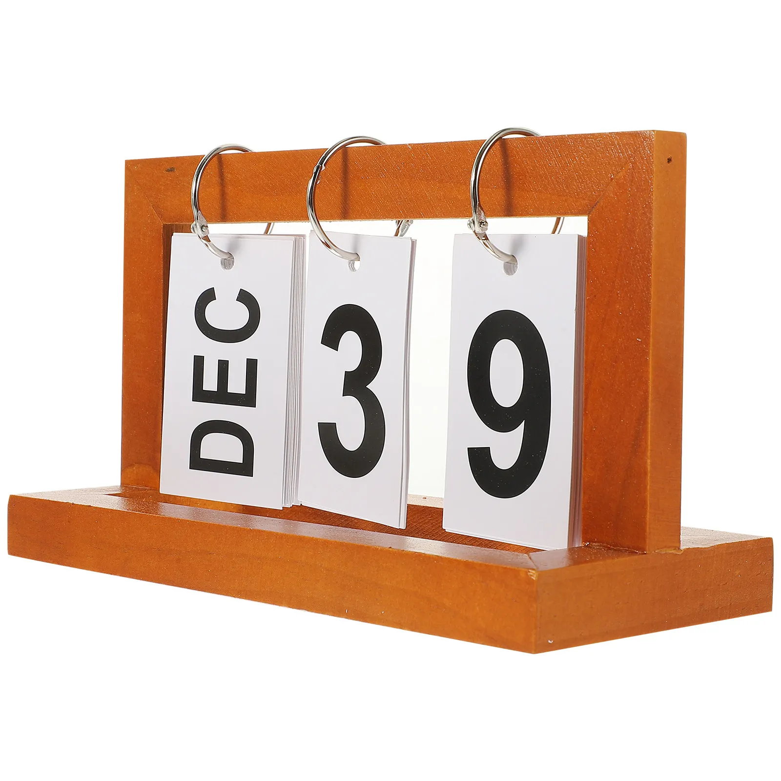 

Perpetual Desk Calendar Wooden Flip Calendar Vintage Style Month Day Display Compact Design for Home Office Desktop Decor