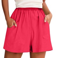 Women's Shorts High Waist Drawstring Knee Length Shorts Elastic Comfy Shorts With Pockets Shorts for Women Women's Shorts Summer