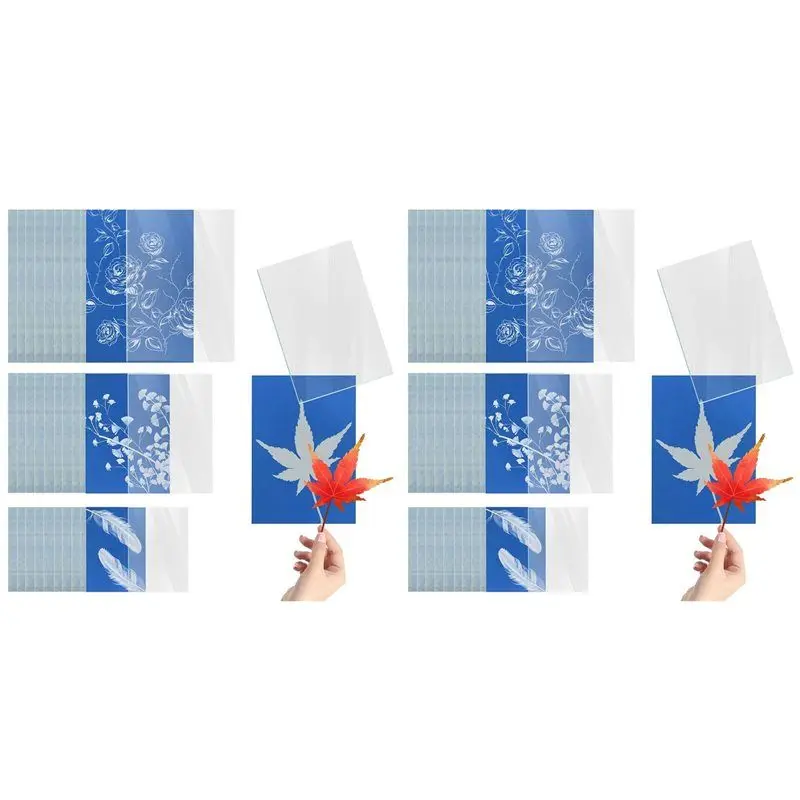 

【HOT ITEMS】60 Sheets Sun Print Paper, A4 A5 A6 Cyanotype Paper Kit With 3Pcs Acrylic Panel Sensitive Solar Printing & Drawing Pa