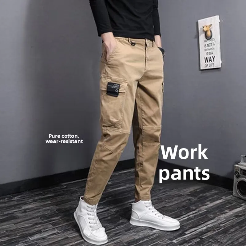 

Men's Casual Loose Workwear Trousers Wear Resistant Construction Site Loose Fit Comfortable Cotton Cargo Pants