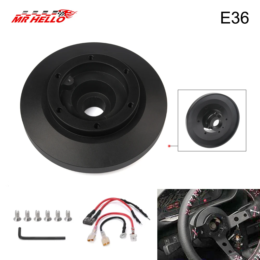 E36 Short Boss Hub Adapter Kit Black Aluminum Quick Release Hub Adaptor Kit for BMW E36 318 325 328 840 850 E39 M3 Z3 ﻿