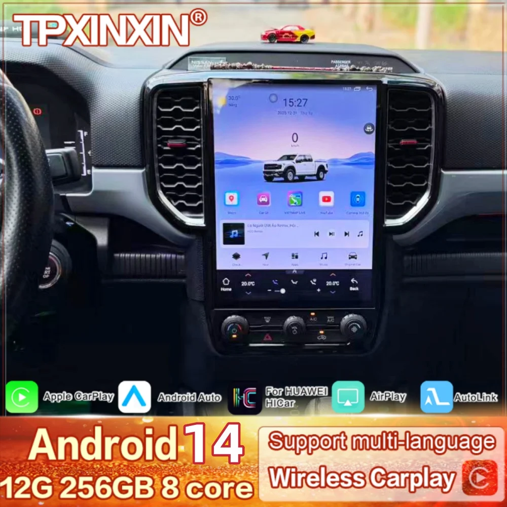 

12,1-дюймовый мультимедийный Android 14 автомагнитола для Ford Ranger 2022 с GPS-навигацией, смарт-экраном, функцией Mirror Link и стерео-ресивером (головное устройство)