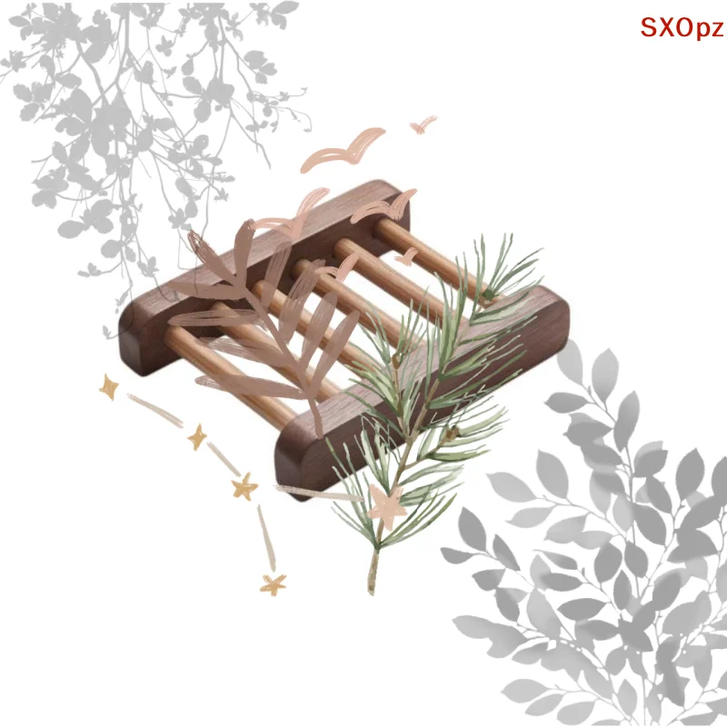 Natural Wood Soap Box: Creative Fashion Drain Tray Prevent Mildew For Bathroom Kitchen Washroom