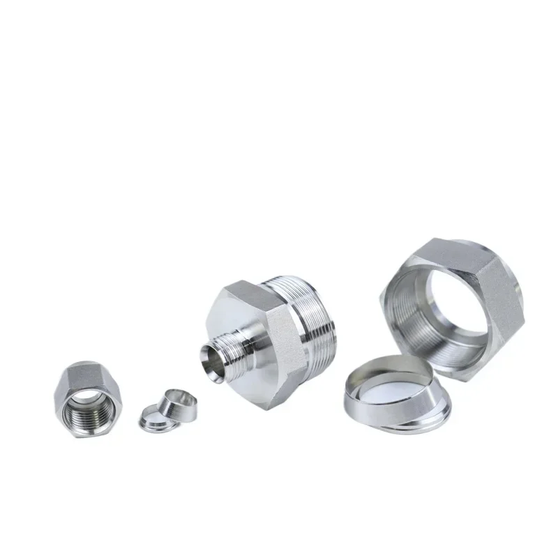 2 3 4 5 6 8 10 12 14 15 16 18 20 22 25 mm Tube Reducer Compression Union 316L Stainless Pipe Fitting Connector With UNF Nut Lock