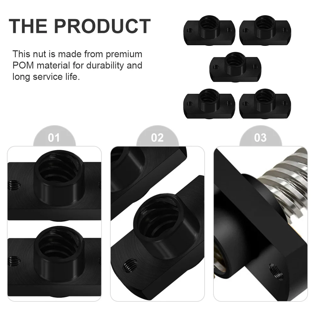 5Pcs Pom Nut 3D Printer Parts Anti-Backlash Precision Durable Maintenance Free No Noise Pom Nut 3D Printer Lead Screw