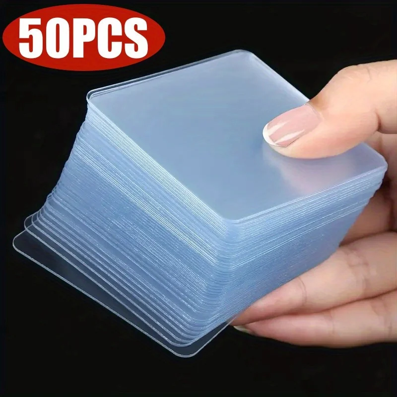 50 قطعة شريط لاصق قوي مزدوج الجوانب، شريط شفاف شديد التحمل بدون أثر، شرائط قابلة للإزالة شريط نانو لاصق لعنصر اللصق
