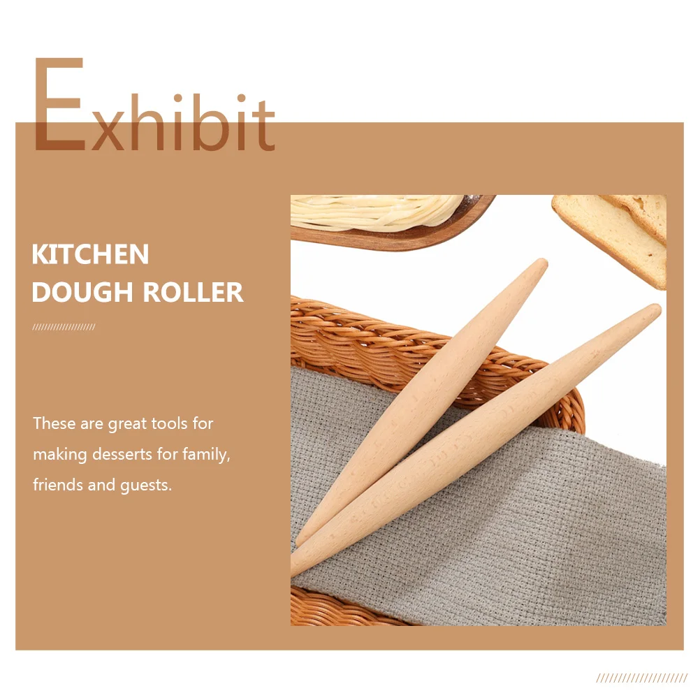 4 قطع من أدوات خبز المطبخ الخشبية، آمنة على نحو سلس لصنع العجين والكعك والمعكرونة وإكسسوارات الطبخ
