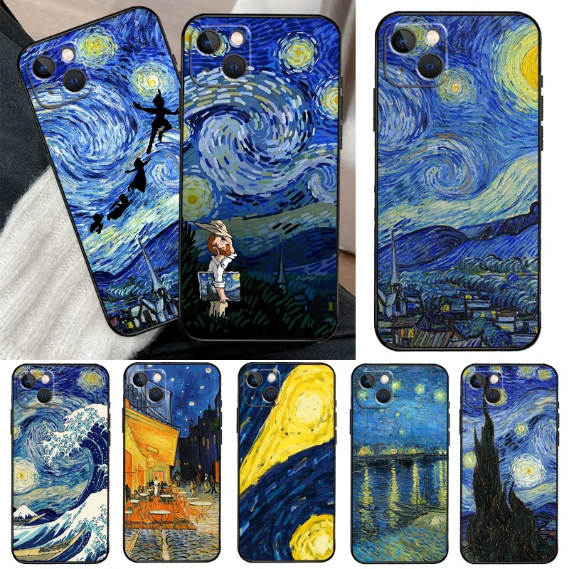 Van Gogh Starry Sky Case For iPhone 12 11 13 14 15 16 Pro Max Mini Cover For iPhone XR X XS Max Plus Phone Case