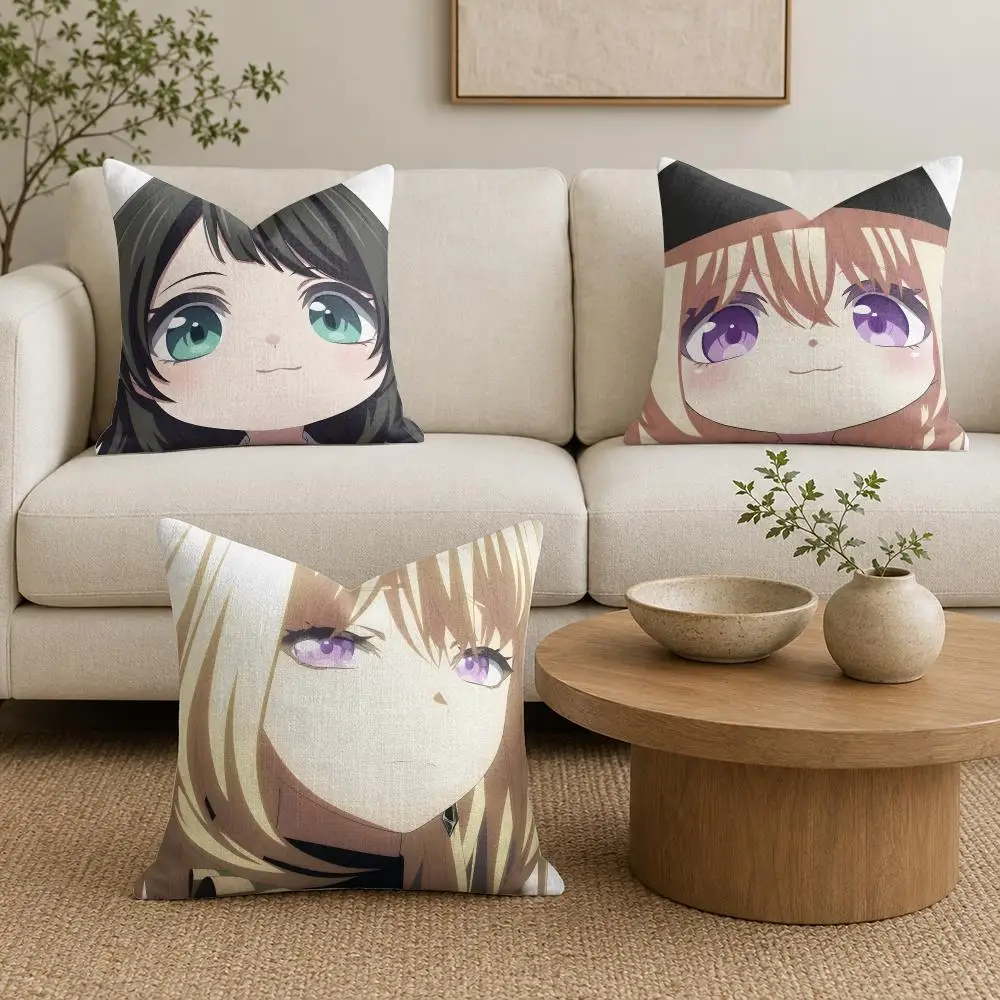 B-BanG Dream Ave Mujica Cushion Cover Natural Linen Organic Fabric Double-Sided Printing Sofa Home Decor Gift Pillow Cover