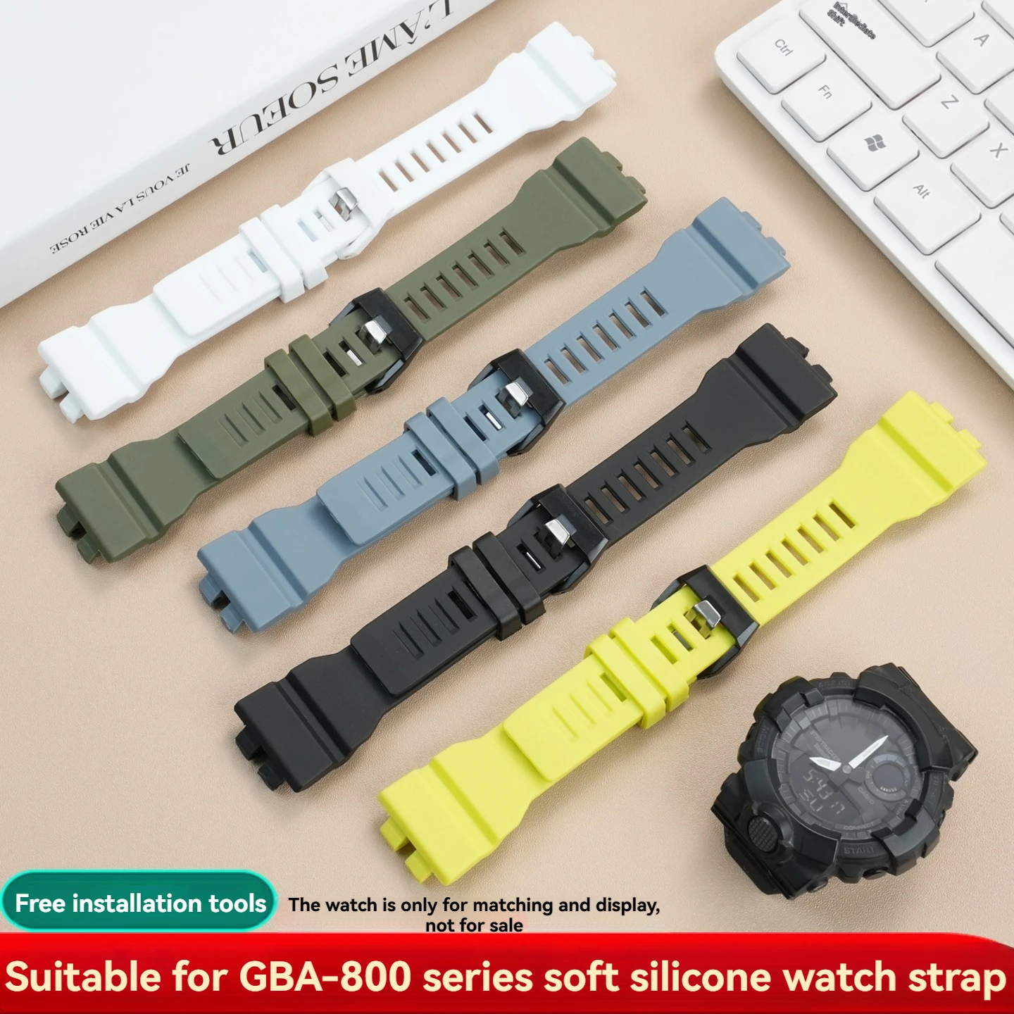กันกระแทกเรซิ่นนาฬิกาสําหรับ Casio G-Shock GBA-800/GBD-800/GMA-B800/GB 800 Series, กันน้ําอุปกรณ์เสริมกลางแจ้ง