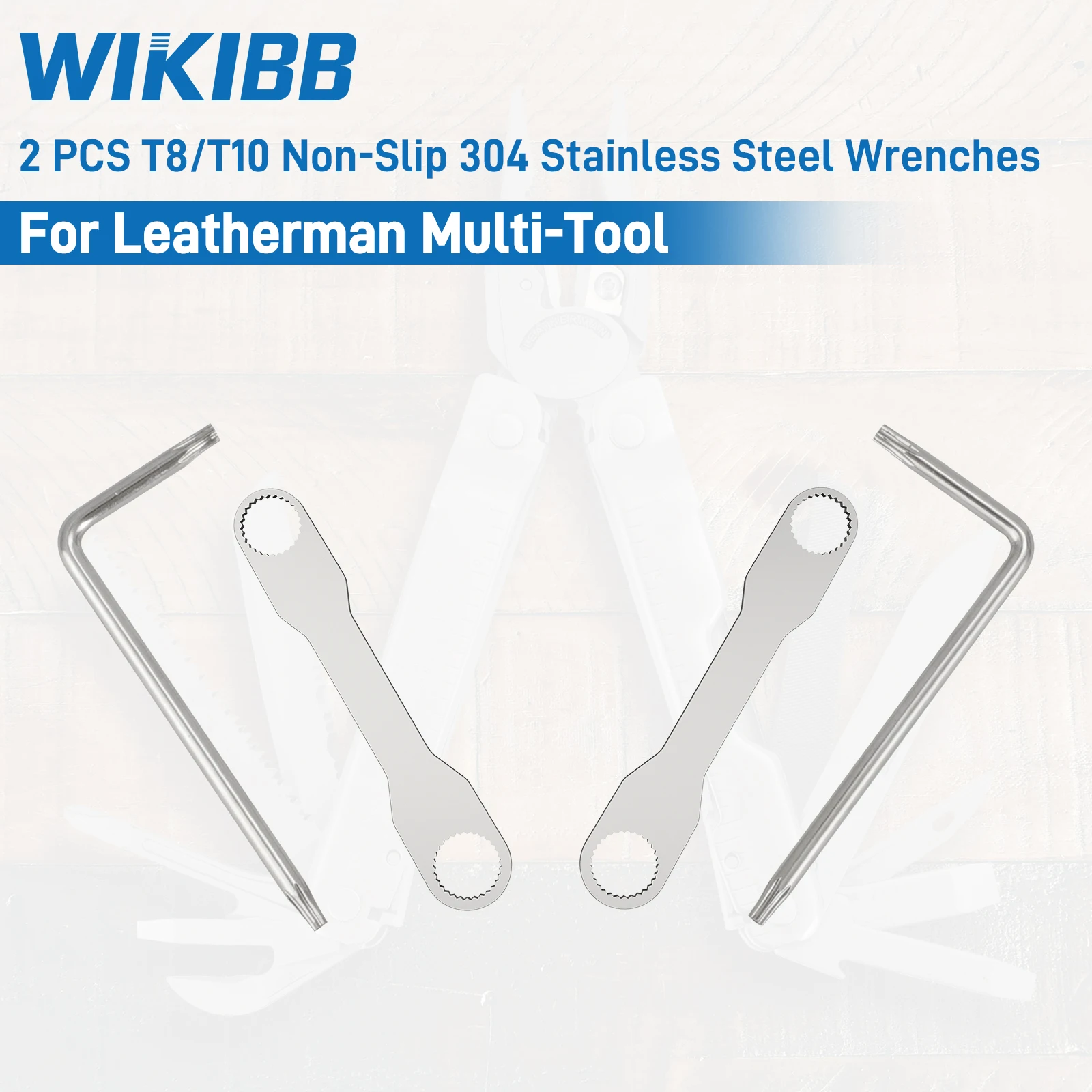 T8 T10 Rutschfeste Schraubenschlüssel aus 304 Edelstahl für die Demontage von Leatherman Multitools, schlanker Stahlschlüssel, Multitool-Schraubenschlüssel