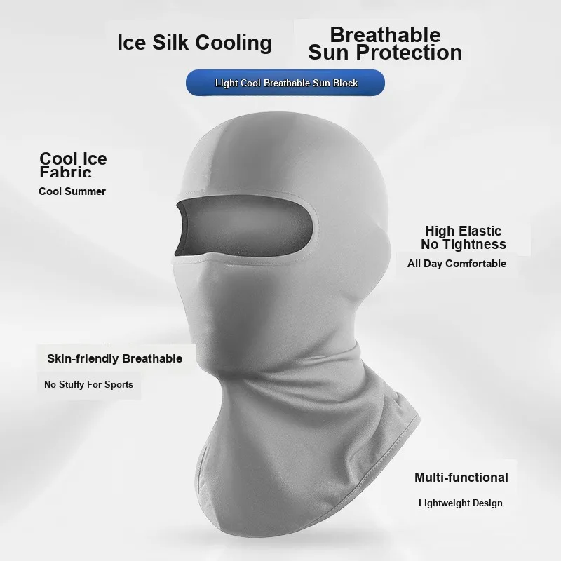 Riding Face Mask Summer Outdoor Ice Silk Breathable Sweat Absorbent Quick Dry Sunscreen Helmet Liner for Motorcycle Riding